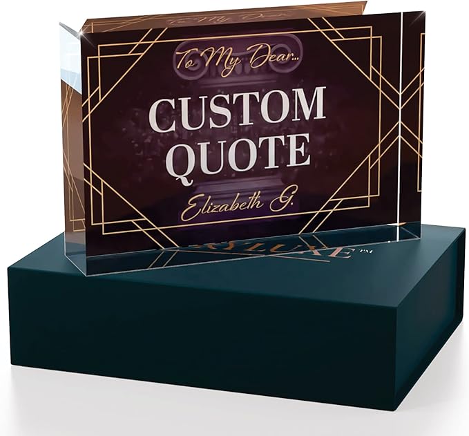 Custom Acrylic Sign Personalized, Custom Desk Name Plate, 18 Styles, (4"x6"), With Gift Box, USA Made by Acryluxe. (Fantasy)