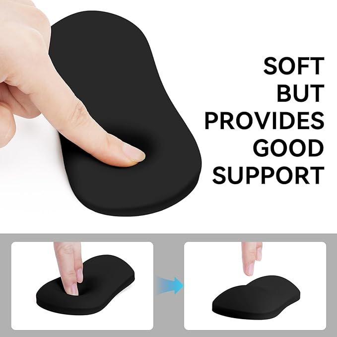 MOSISO Wrist Rest Silicone Ergonomic Air Cushion Mouse Support Pad, Keyboard Mouse Wrist Support for Typing, Gaming Pain Relief Pad Wrist Cushion for Computer, Laptop, Home & Office, Black