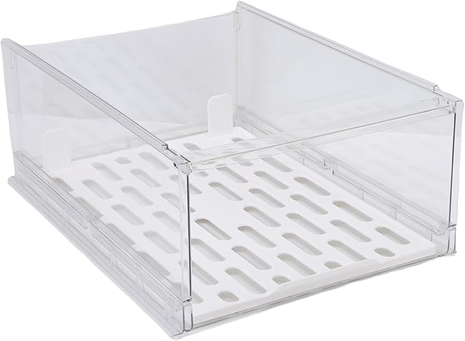 Stackable Storage Drawers, Closet Organizers Storage Box Closet Box PET Stackable Clear Shelf Organizer Drawer Bin for Kitchen Cabinets Pantry Makeup Organ