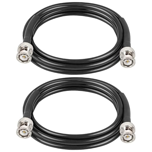 2PCS BNC Coax Cable 5ft, 50 Ohm RG58 Coaxial Cable with BNC Connectors