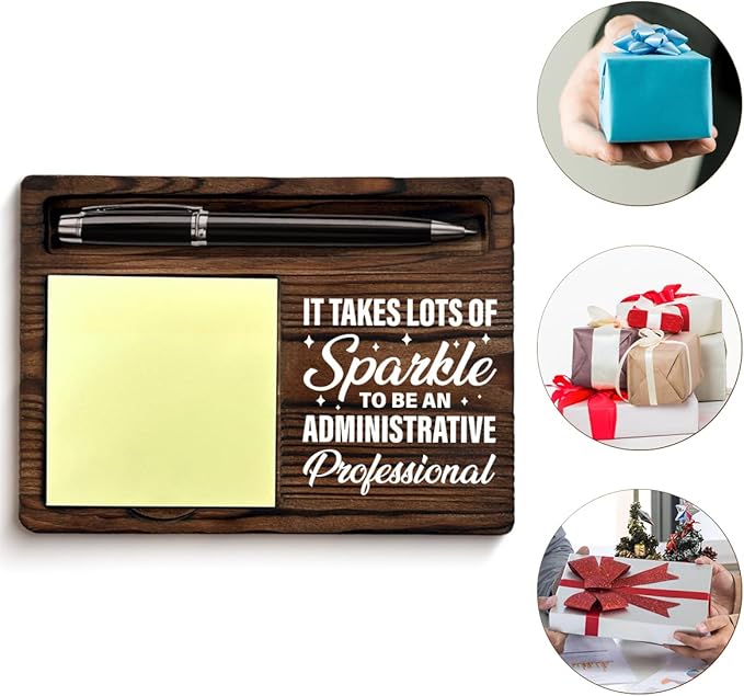 Administrative Professional Gifts for Men Women, Gift for Secretary Admin Administrative Assistant Sticky Note Holder for Office Desk Decor