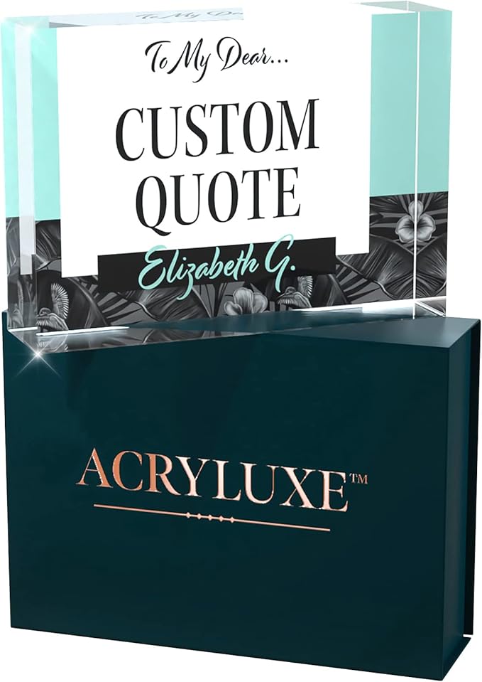 Custom Acrylic Sign Personalized, Custom Desk Name Plate, 18 Styles, (5"x7"), With Gift Box, USA Made by Acryluxe. (Holman)