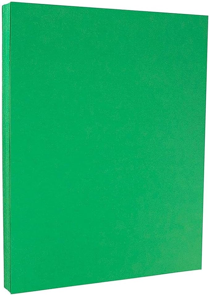 JAM PAPER Colored 24lb Paper - 90 gsm - 8.5 x 11 - Green Recycled - 100 Sheets/Pack