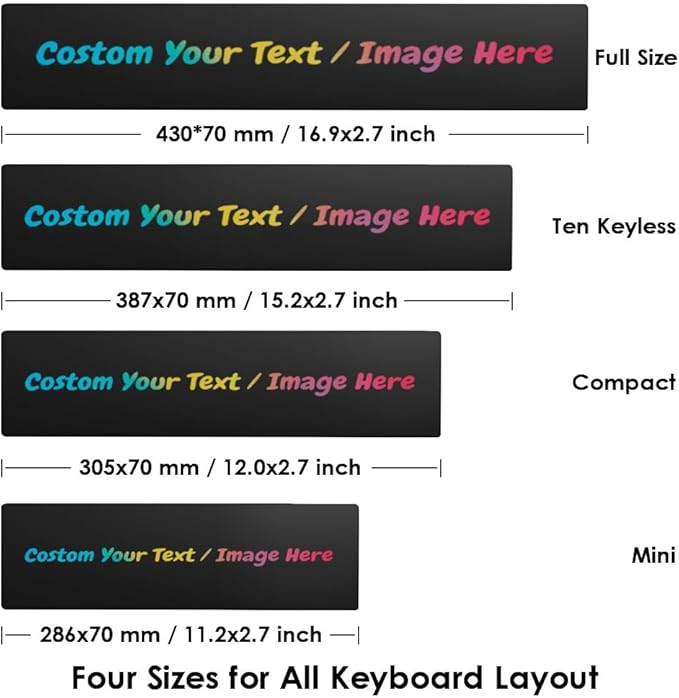 Custom Keyboard Wrist Rest Personalized Ergonomic Keyboard Pad for Computer Keyboard Customized Mechanical Keyboard Wrist Rest Non-Slip Palm Pad (Compact)