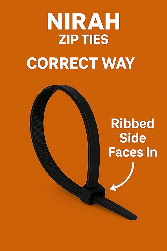 Small Zip Ties Black 4 inches – 18 LB Strength, UV-Resistant, Self-Locking Nylon Small Cable Ties, Mini Zip Ties for Electronics, Wire Management, Office, Garden, Craft & Decorations by Nirah