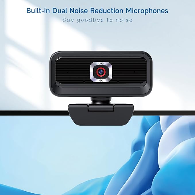 Combess 4K Webcam for PC, Computer Camera for Desktop, USB Webcam with Tripod,2 Noise Reduction Mics, Built-in Privacy Cover, for PC/Zoom/Skype/Team/Laptop/MacBook/Windows
