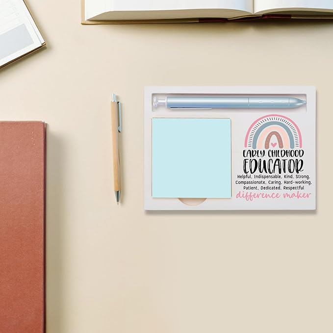 Early Childhood Educator Office Supplies Sticky Note Holder Decor, Early Childhood Educator Thank You Appreciation Gifts for Women Self-Stick Note Pad Holders W2B28