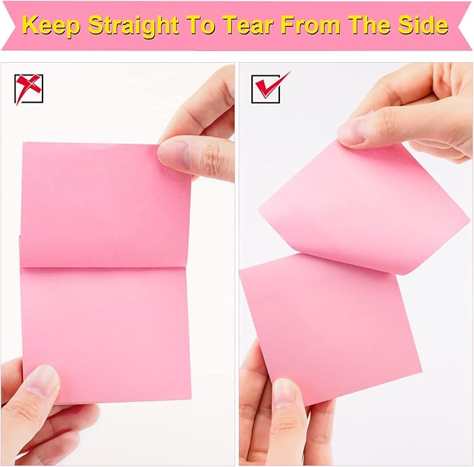 Fainne 120 Pack Sticky Notes Bulk 3 x 3 inch Self Stick Note Pads Multicolor Paper Memo for Office School Supplies Student Teacher Classroom Back to School Essentials, 50 Sheet/Pad(Cute Color)