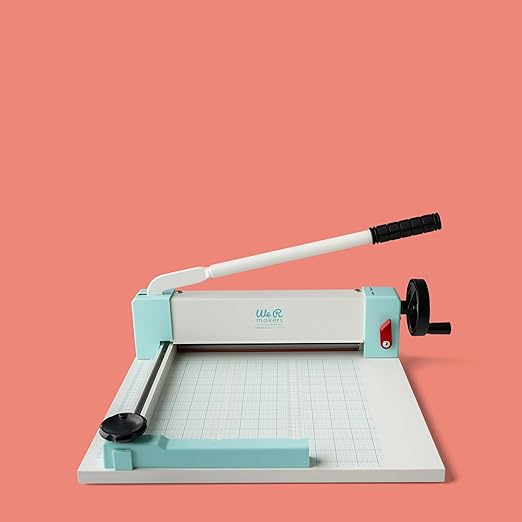 We R Makers Cinch Stack Cutter, Heavy Duty Guillotine Paper Cutter for 1” Thick Stacks, Precision Alignment, Easy Operation, Paper Cutter Guillotine for Scrapbooking, Card Making, and Crafting