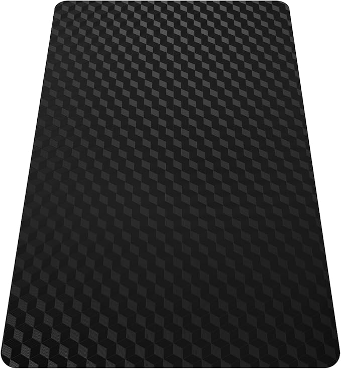 Tydle Chair Mat for Carpet 46"x60" - 3D Geometric Chair Mat for Carpeted Floors, Non-Slip Computer Desk Plastic Floor Mat for Gaming Chairs, Heavy Duty Carpeted Floor Protector for Home Office (Black)