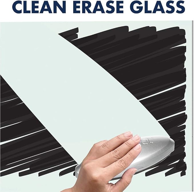 Quartet Glass Whiteboard, Magnetic Dry Erase White Board, 74" x 42", Wide Format, Aluminum Frame, Element (G7442E)