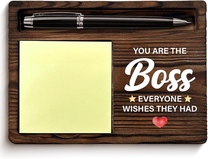Boss Gifts for Men Boss's Day Retirement Farewell Going Away Leaving Birthday, Best Boss Gifts Sticky Note Holder for Office Cubicle Decor