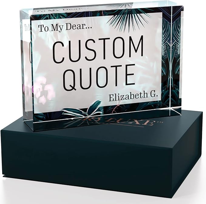 Custom Acrylic Sign Personalized, Custom Desk Name Plate, 18 Styles, (5"x7"), With Gift Box, USA Made by Acryluxe. (Bouquet)