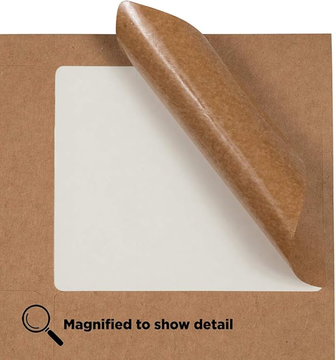 JAM PAPER Shipping Address Labels - Large - 3 1/3 x 4 - Brown Kraft - 120/Pack