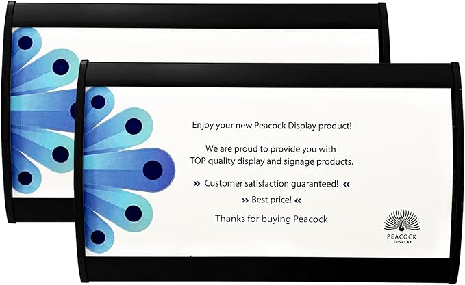 Curved Office Business Door Sign Holder | Aluminum Wall Mount Name Plate Holder, cubicle sign holder, sturdy and beautiful 6.00" W X 4.00" H (N94x6" 2 Signs black)