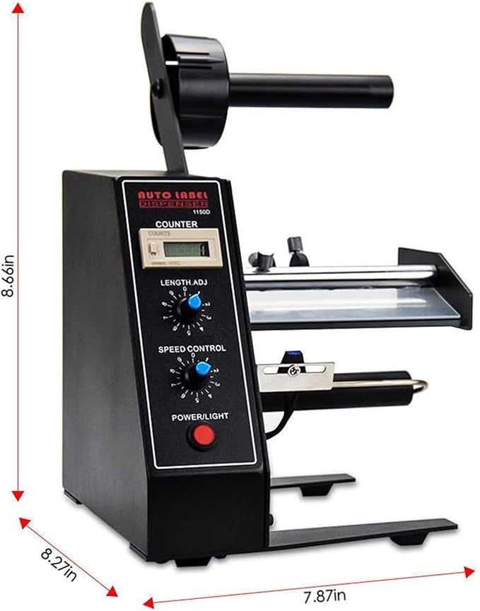 Automatic Label Dispenser, Automatic Label Separator, Automatic Label Stripper 110V Speed Adjustable Electric Label Machine Auto Counting 0-999999 for Label Width 4-140mm