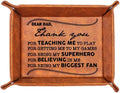 Funny Baseball Dad Gifts - Softball Dad PU Leather Valet Tray, Unique Birthday Gift from Son Daughter, Coach Dad Desk Décor Organizer