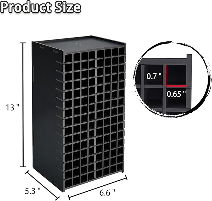 SANFURNEY Art Marker Storage Rack for 120 Markers, Watercolour Brushes Pens Color Pencils Organizer Holder for Desk, Black