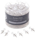U Brands Push Pins, Clear Plastic Head Thumbtacks, Steel Point, (Pack of 24, 4800 Count Total)