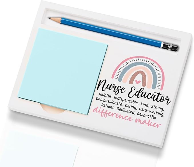 Nurse Educator Office Supplies Sticky Note Holder Decor, Nurse Educator Thank You Appreciation Gifts for Women Self-Stick Note Pad Holders W2B1