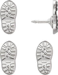 Hiking Boot Print Push Pins - Silver Boot Print Pins - for Cork Board, Maps, or Lapel Pin Use - Designed in USA - Set of 4