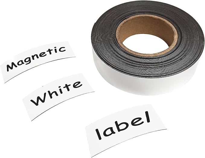 Magnetic Dry Erase Stripes 50 Ft x 1 Inch | Magnetic Labels| Reusable Toolbox Labels Magnetic, Magnetic Name Tags & Dry Erase Magnets | for Locker, Whiteboard, Classroom