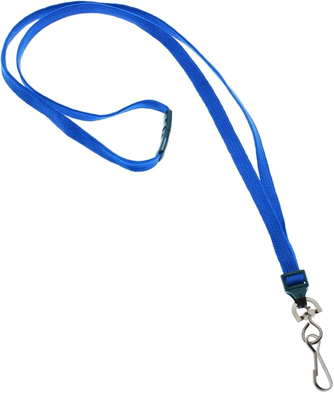 Specialist ID Bulk 25 Pack - Premium Flat Breakaway Lanyards for ID Badges & Badge Holders - 3/8" Wide Woven Safety Lanyard with Metal Swivel Hook for Teachers, Students, Cruise, Office (Royal Blue)