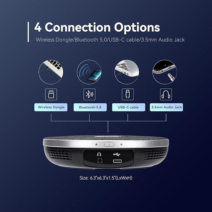 TONGVEO 4K AI Auto Tracking PTZ Conference Camera System with Bluetooth Speakerphone & Microphone, 20X Optical Zoom, USB3.0 HDMI LAN PoE Power Camera for Church Worship, Meetings, Streaming
