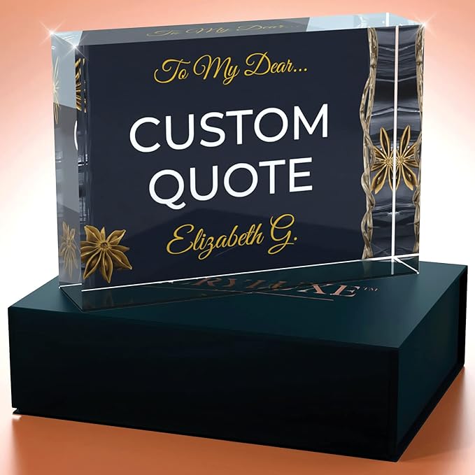 Custom Acrylic Sign Personalized, Custom Desk Name Plate, 18 Styles, (5"x7"), With Gift Box, USA Made by Acryluxe. (Trenton)