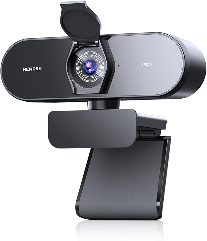 NEWORK 4K Webcam for PC with PDAF & CDAF Dual-autofocus, Ultra 4K HD, 2 Noise Reduction Mics, Auto Light Correction, USB-A, Privacy Cover, 79°FOV, Streaming Camera for PC, Mac, Laptop, Video Calls