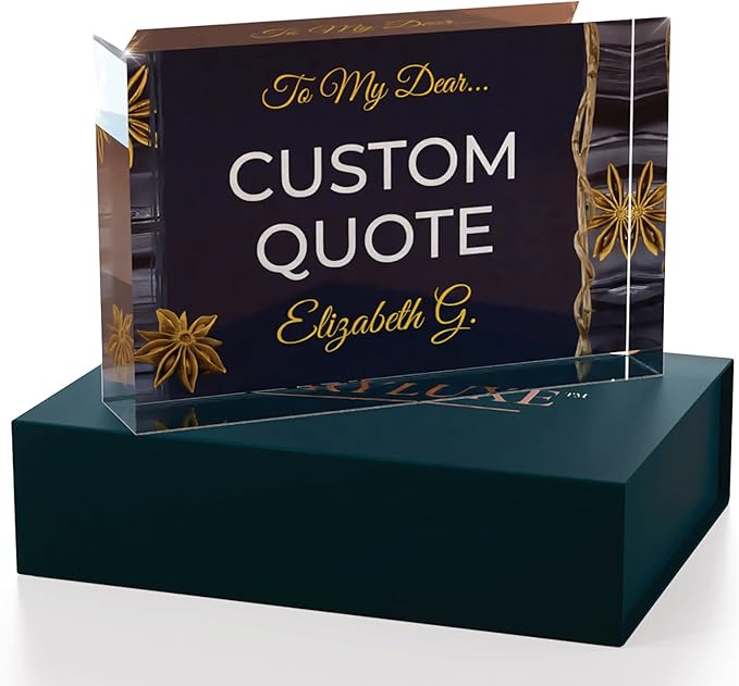 Custom Acrylic Sign Personalized, Custom Desk Name Plate, 18 Styles, (4"x6"), With Gift Box, USA Made by Acryluxe. (Trenton)
