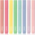 Piochoo Highlighters, 8 pcs Aesthetic Pastel Highlighters, Chisel Tip Book Highlighter, Candy Colors, No Bleed Bible Highlighter Assorted Colors