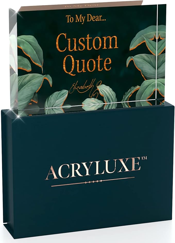 Personalized Gifts, Custom Quote Block Letter Board,Crystal-Clear Acrylic With Gift Box,17 Styles, Holiday and Christmas Gift for Mom, Dad, Girlfriend, Him or Her, Husband, Wife (4"x6", Botanical Lux)