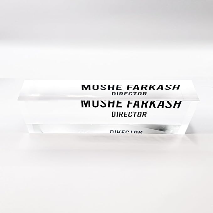 Artblox Office Desk Name Plate Personalized | Custom Name Plates for Desks with Your Logo On Clear Acrylic Glass - (8" x 2.5")