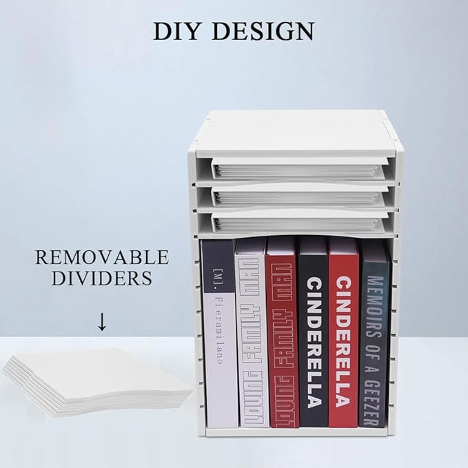 Vertical Desktop Sorter White, 11 Slots Wooden Mail Organizer Vertical File Organizer, Paper Sorter Organizer with 11 Slots Adjustable, Construction Paper Storage Mailbox for Classroom Office (White)