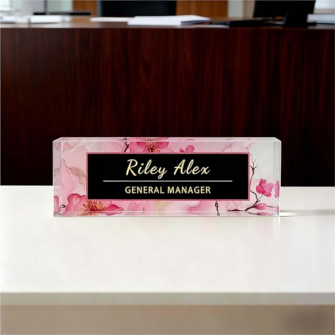 Desk Name Plate Personalized, Office Decor Cute Desk Accessories for Employee Appreciation Gifts Office Gifts for Boss, Teacher (S2)