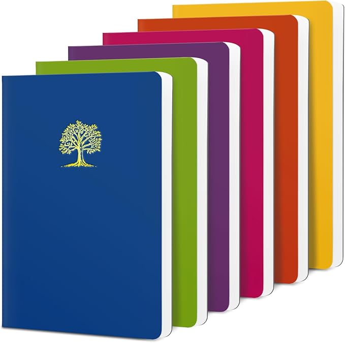 Comix 6-Pack A5 Notebooks for Work, 5.6 inches x 7.9 inches，240 Pages，College Ruled with 70 GSM Thick Paper，Softcover Lined Journals for Home, School & Office