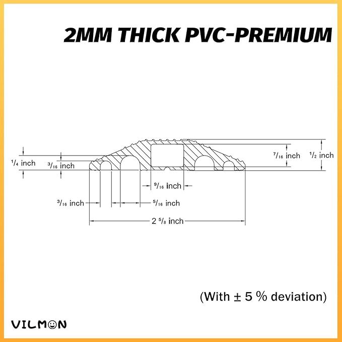 6FT Floor Cord Cover-Cord Cover Floor,Power Cable Protector Soft Extension Floor Cable Cover to Organize and Protect Wire on Floor, Electrical Cord Covers for Floor (6ft)