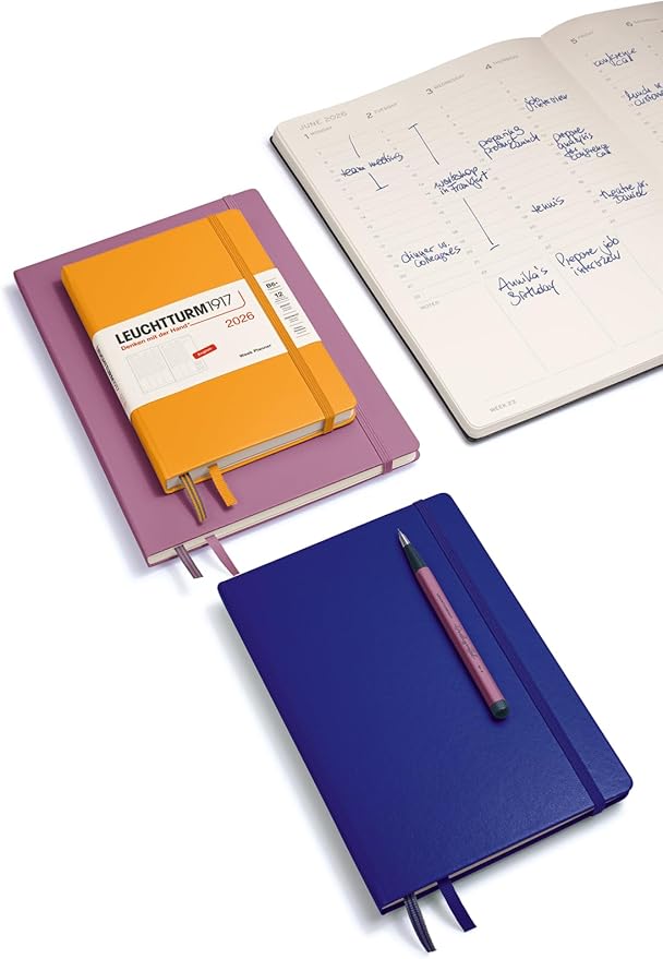 LEUCHTTURM1917 - Week Planner 2026, Hardcover, Paperback (B6+), Dusty Rose (Jan 1 - Dec 31, 2026)