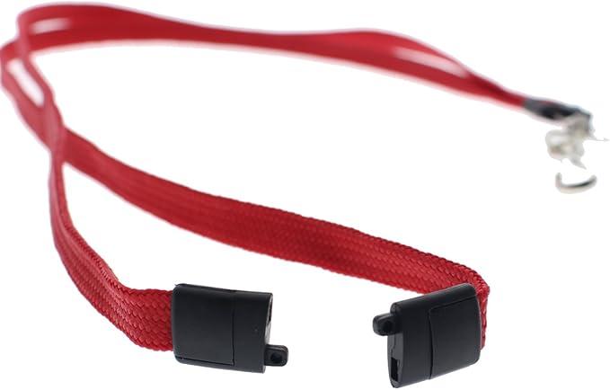 Specialist ID Bulk 100 Pack - Premium Breakaway Lanyards for ID Badges - Metal Swivel J Hook - 3/8” Wide - 36 Inch Length - Flat Woven (Red)