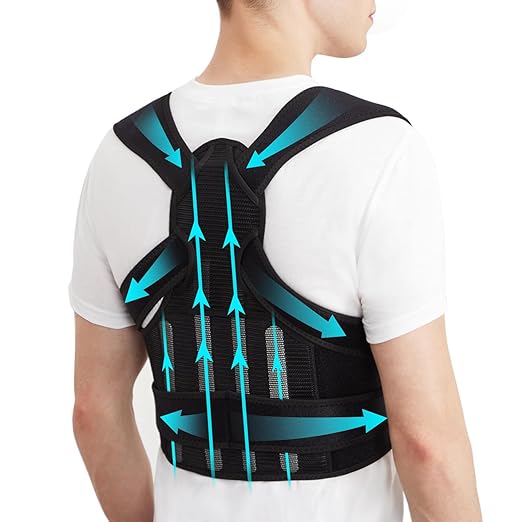 KD Back Brace Posture Corrector for Women and Men - Back Straightener Ideal for Scoliosis, Hunchback, Spine Corrector, Adjustable Support Upper and Lower Back Pain Relief