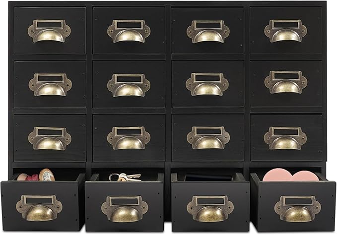 Vintage 16-Drawer Storage Cabinet – Multipurpose Desktop Organizer for Office, Craft & Home