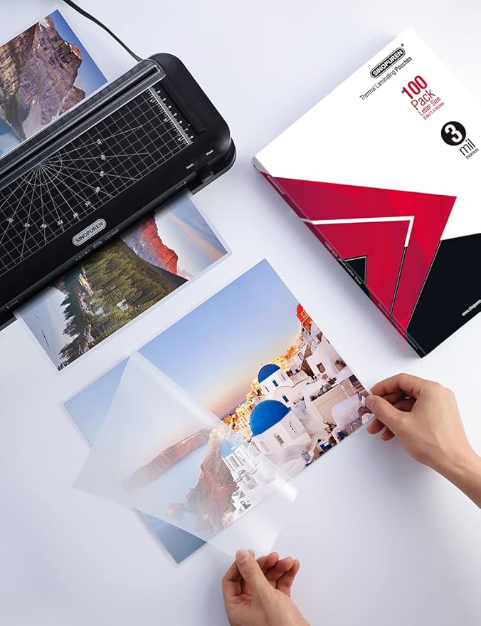 Thermal Laminating Pouches, 3mil Laminating Sheets, 8.9x11.4 Inches, Letter Size, HeatSeal, Clear (100pack)