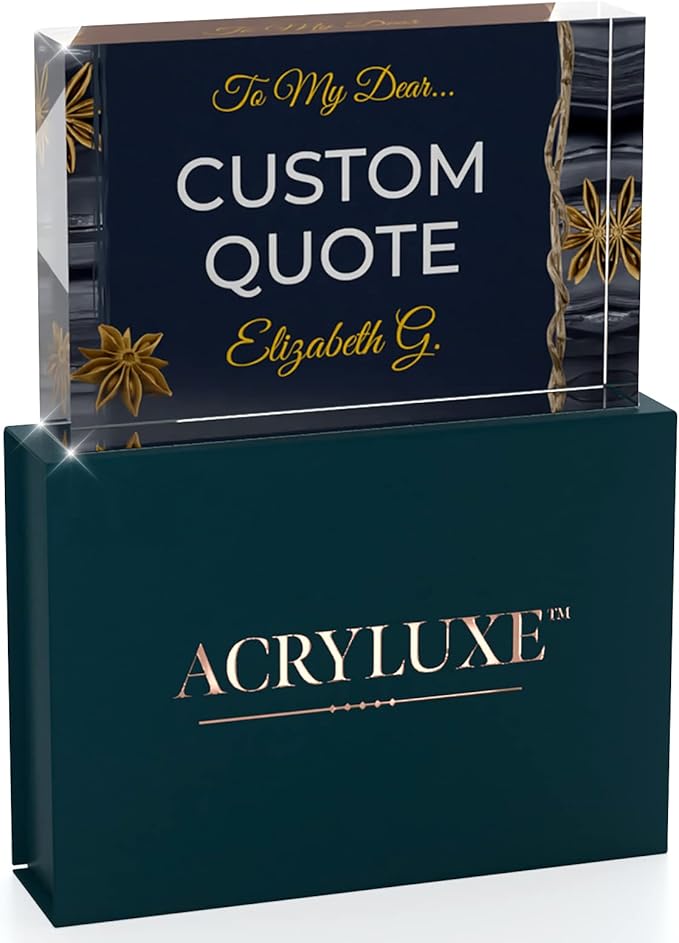 Custom Acrylic Sign Personalized, Custom Desk Name Plate, 18 Styles, (4"x6"), With Gift Box, USA Made by Acryluxe. (Trenton)