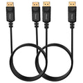 4K DisplayPort to DisplayPort Cable, 6 Feet, 2 Pack, Gold-Plated High Speed Display Port DP Cable 1.2 (4K@60Hz, 2K@144Hz) for Computer, Desktop, Laptop, PC, Monitor, Projector & More