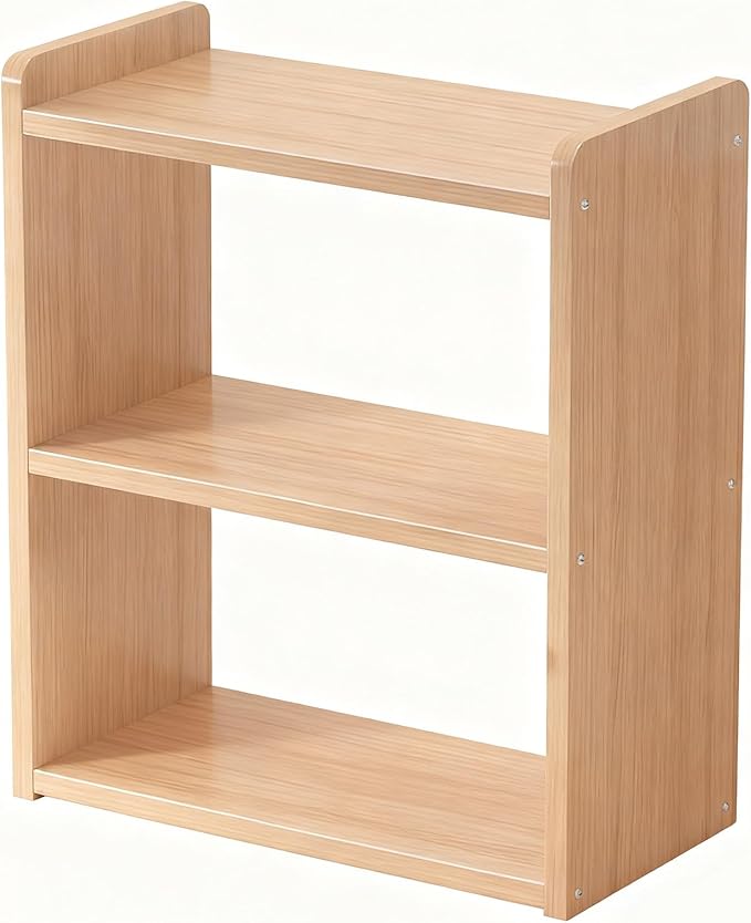 Desktop Storage Rack, Wooden Printer Stand with Compact Under Desk Shelf for Home Office Organization(Light Walnut,17.7 * 11.8 * 23.6in)