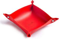 SANQIANWAN Leather Jewelry Valet Tray for Women and Man, Portable Entryway Table Tray Bedside Nightstand Desk Tray Small Catchall Travel Dish Plate for Key,Wallet,Watch,Coin (Red-B)
