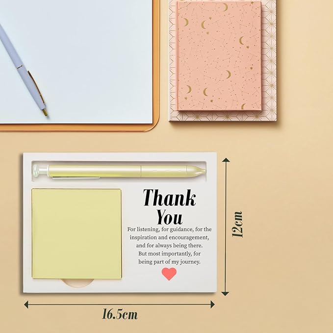 Thank You Sticky Note Holder, Thank You Appreciation Gift for Her Friends Colleagues Mentor Work Friend Teacher Wood Self-Stick Note Pad Holders ZBA7