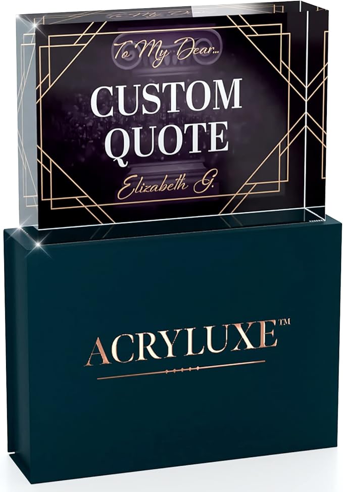 Custom Acrylic Sign Personalized, Custom Desk Name Plate, 18 Styles, (5"x7"), With Gift Box, USA Made by Acryluxe. (Fantasy)