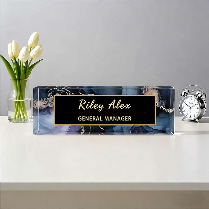 Desk Name Plate Personalized, Office Decor Cute Desk Accessories for Employee Appreciation Gifts Office Gifts for Boss, Teacher (S4)